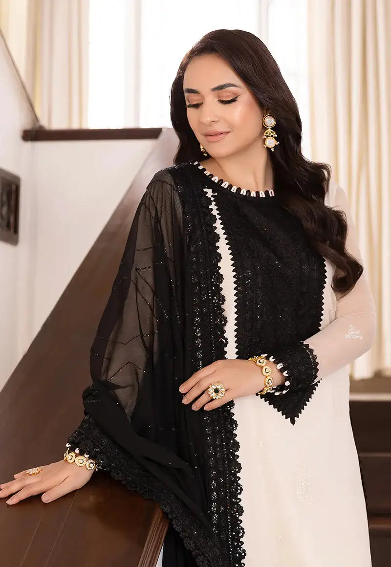 Black & White Embroidered Party Wear Collection