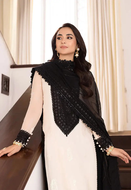 Black & White Embroidered Party Wear Collection