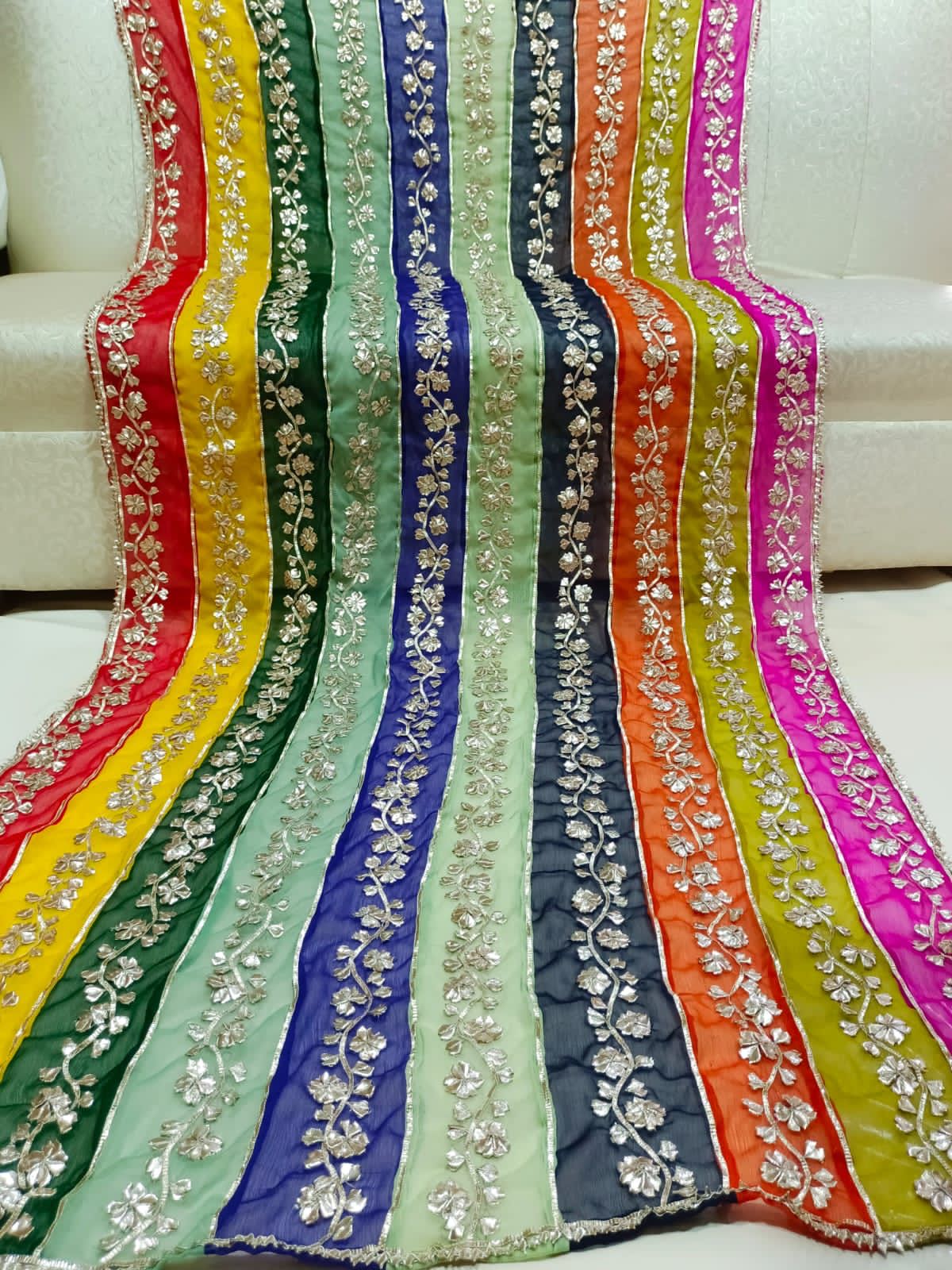 Original Chatapatti Dupatta With Heavy Handwork Gota Patti