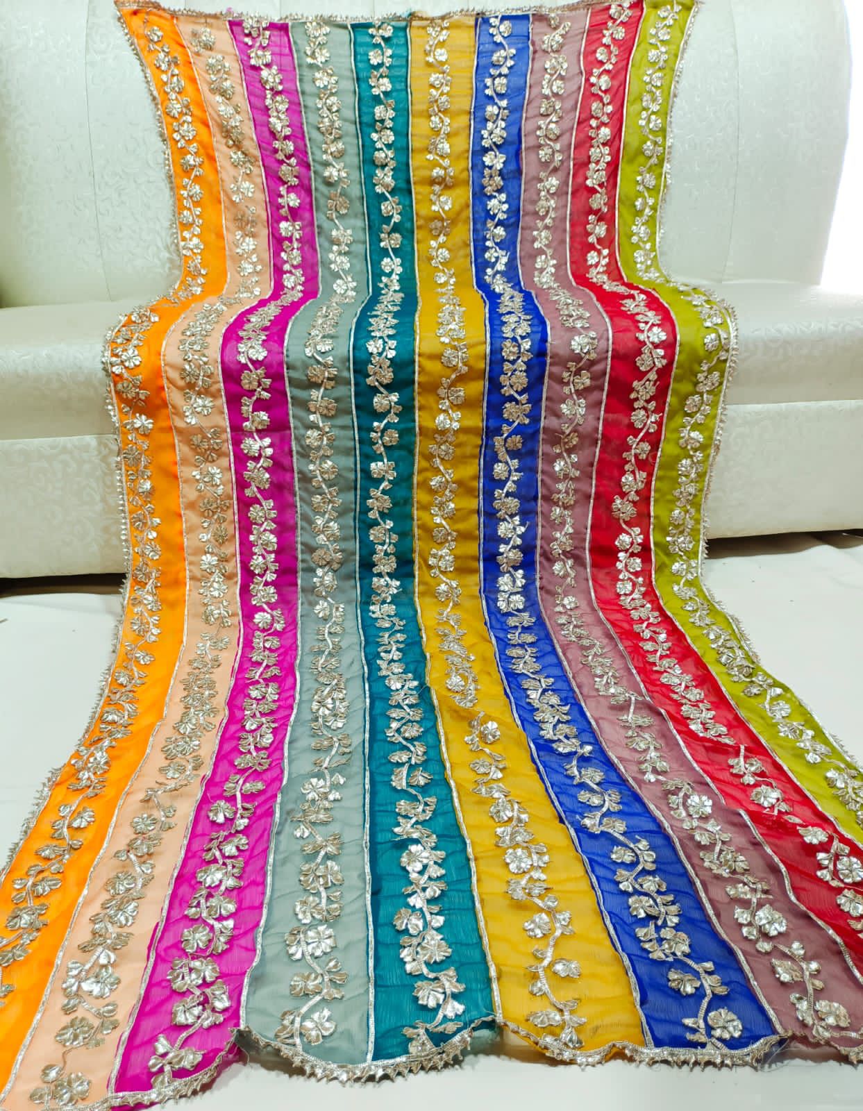 Original Chatapatti Dupatta With Heavy Handwork Gota Patti