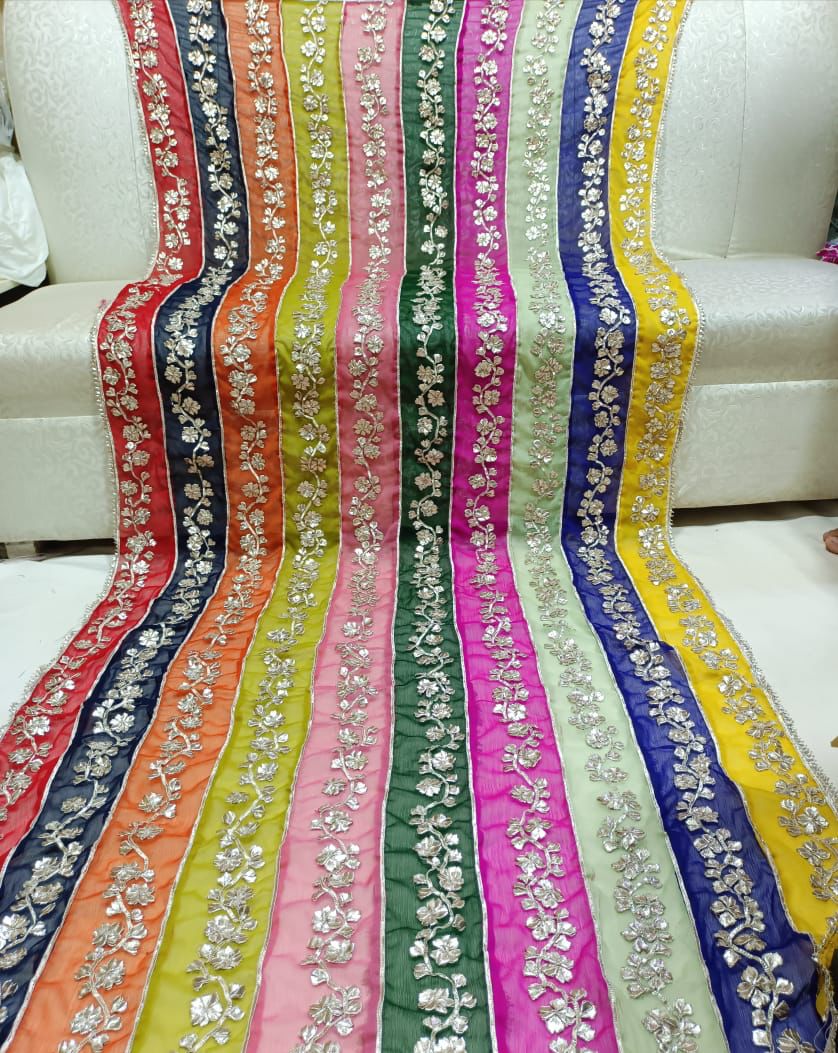 Original Chatapatti Dupatta With Heavy Handwork Gota Patti