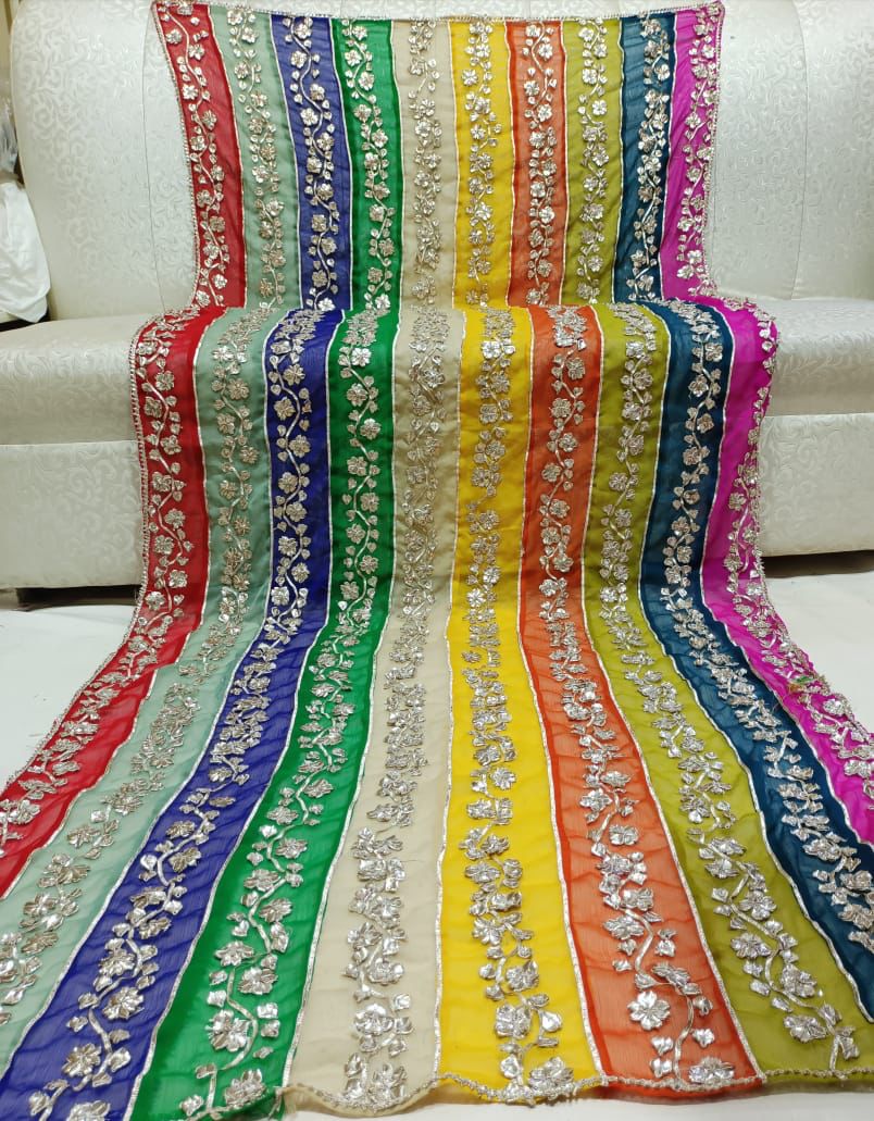 Original Chatapatti Dupatta With Heavy Handwork Gota Patti