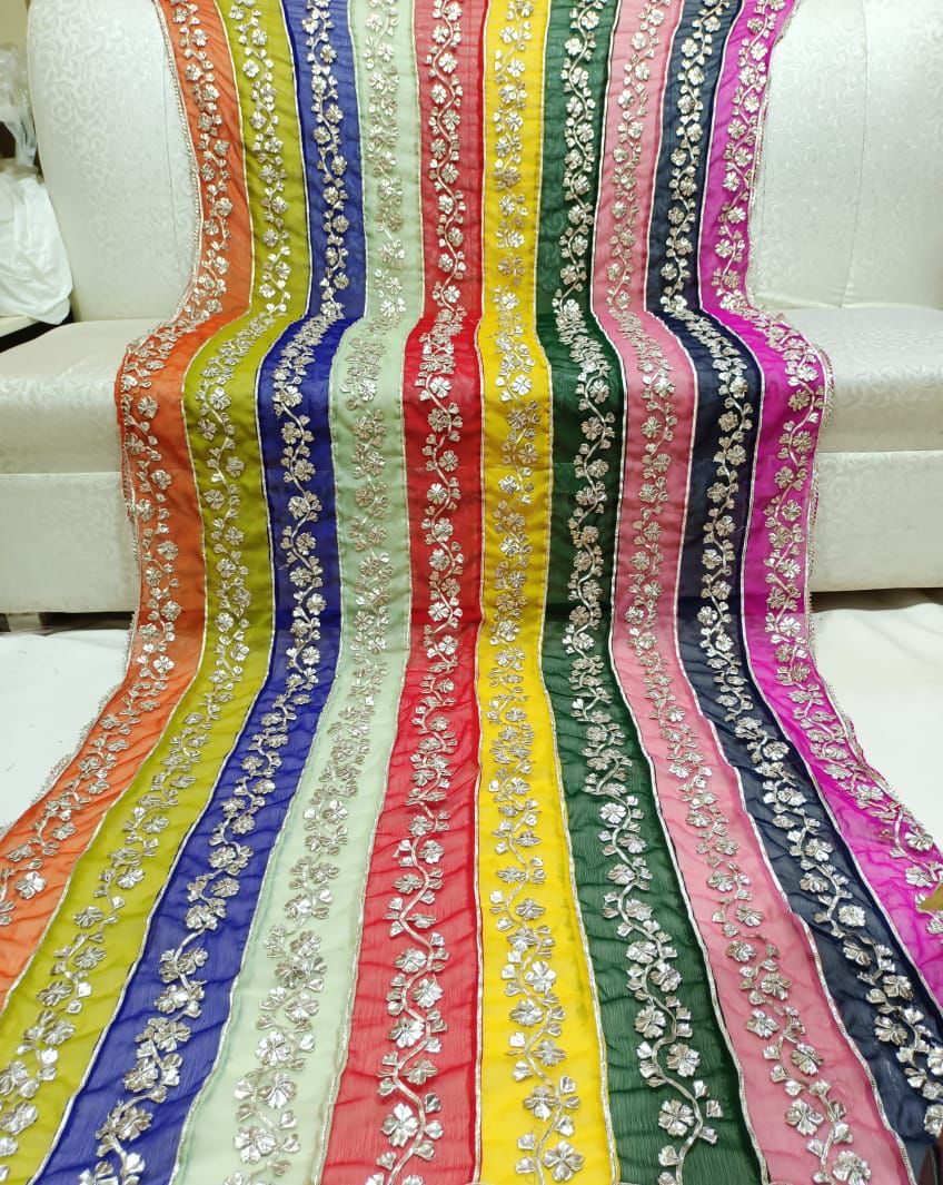 Original Chatapatti Dupatta With Heavy Handwork Gota Patti