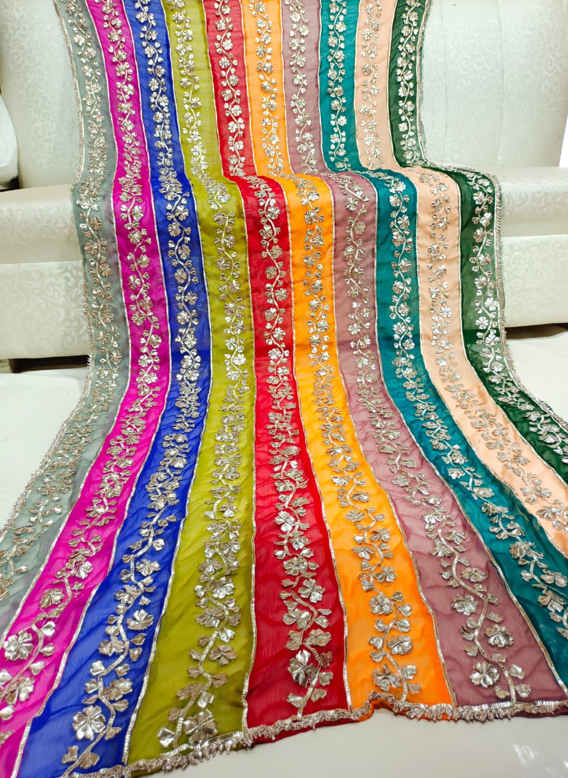 Original Chatapatti Dupatta With Heavy Handwork Gota Patti