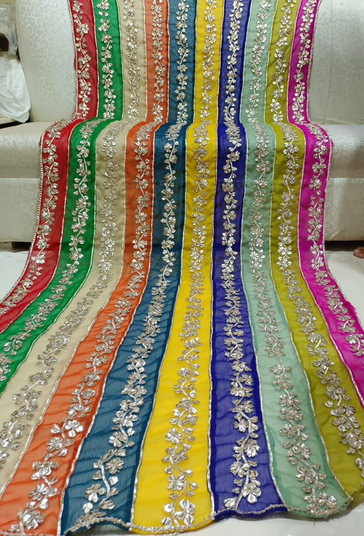 Original Chatapatti Dupatta With Heavy Handwork Gota Patti