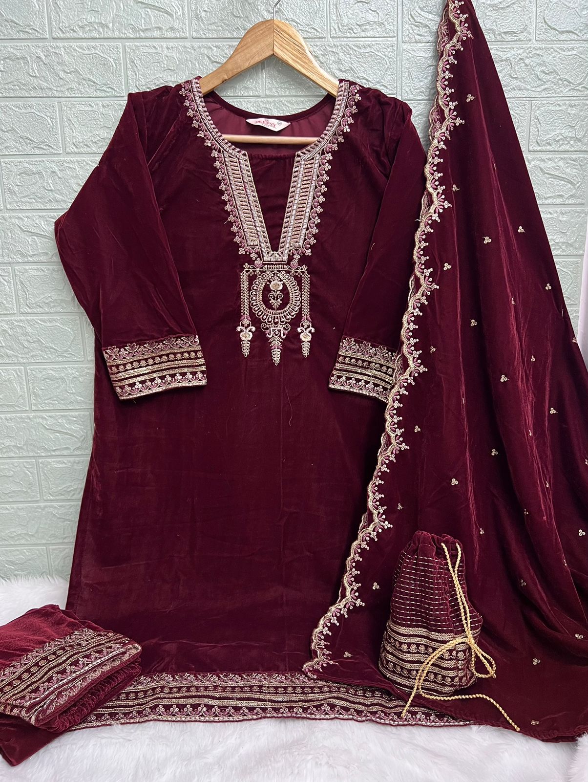 Premium Velvet Collection With Potli