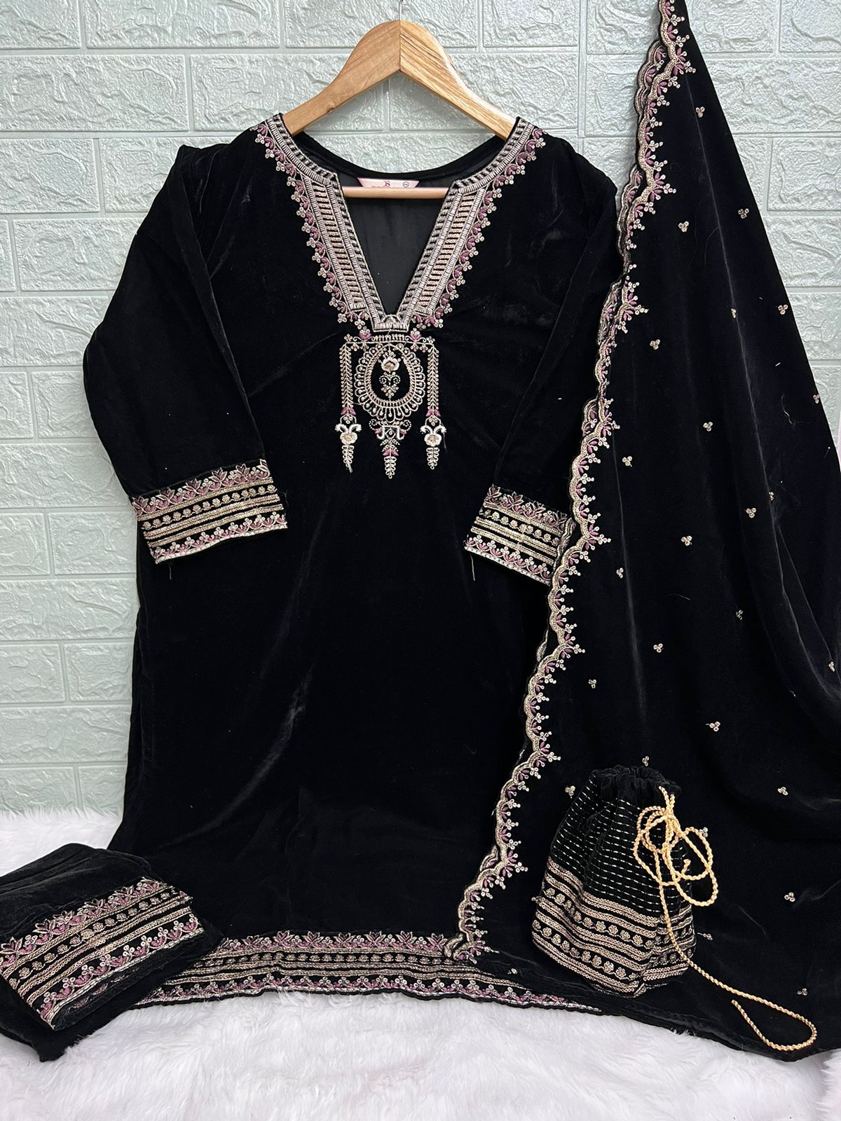 Premium Velvet Collection With Potli