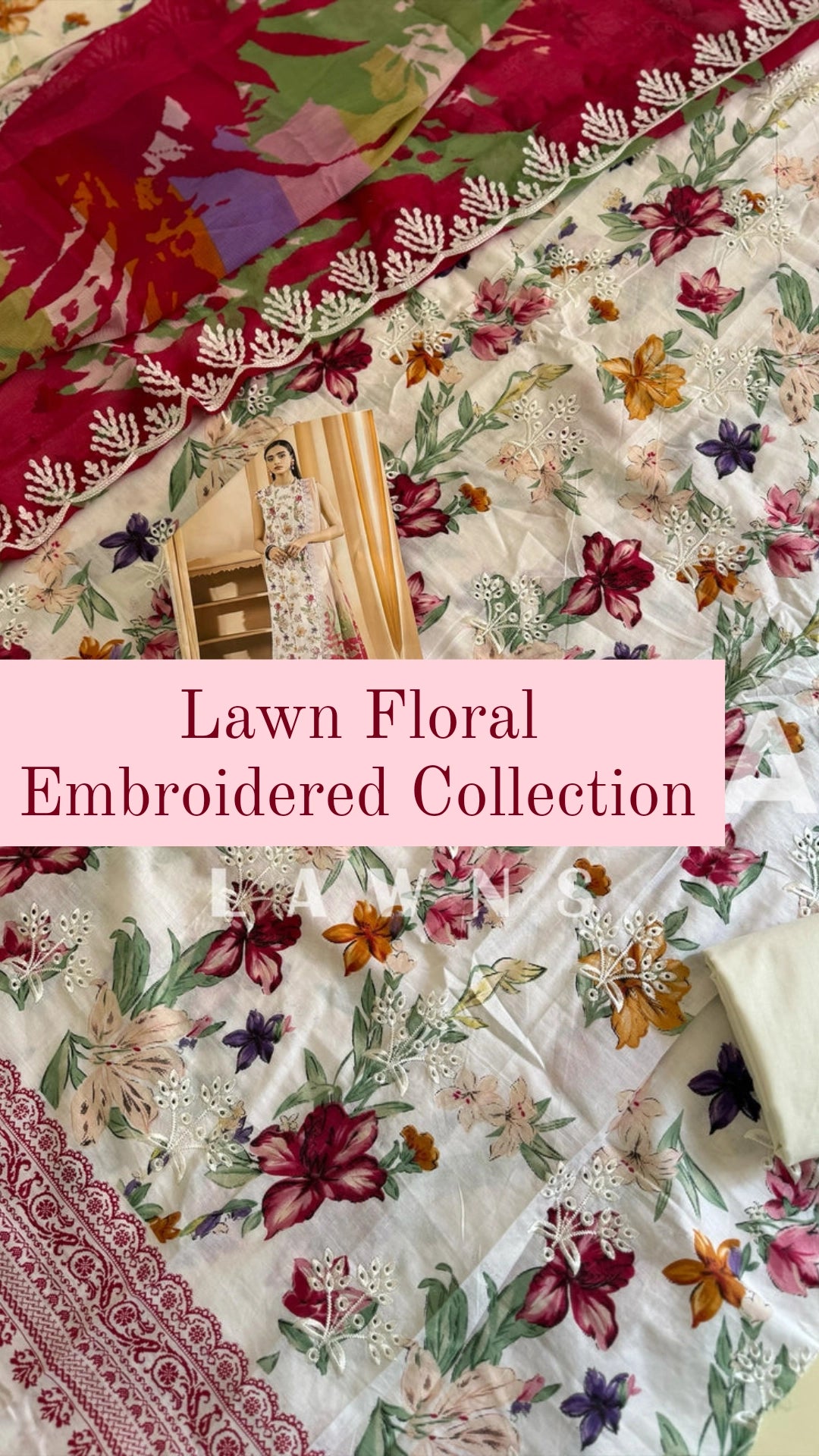 Lawn Floral Chikankari Collection