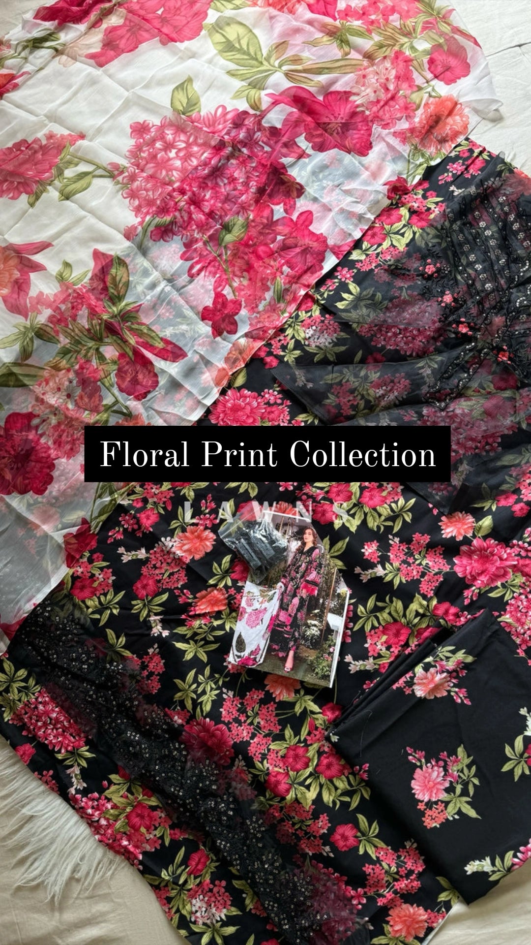 Floral Printed Cotton-Lawn Outfit