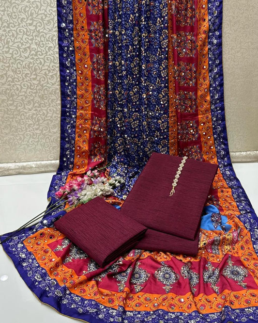 Original Pakistani Silk Handmade Karachi Dupatta