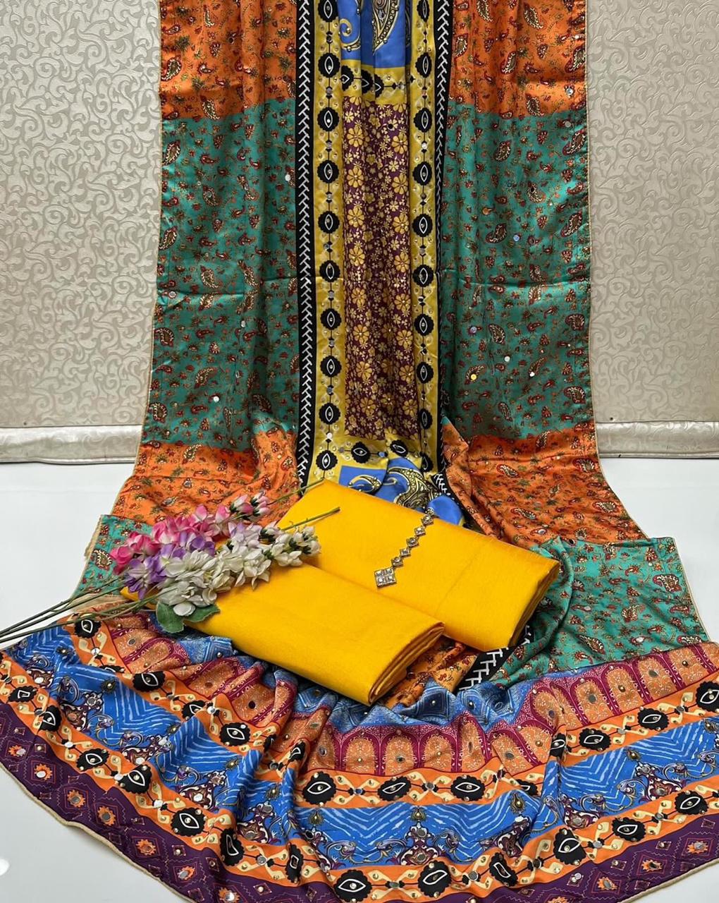 Original Pakistani Silk Handmade Karachi Dupatta