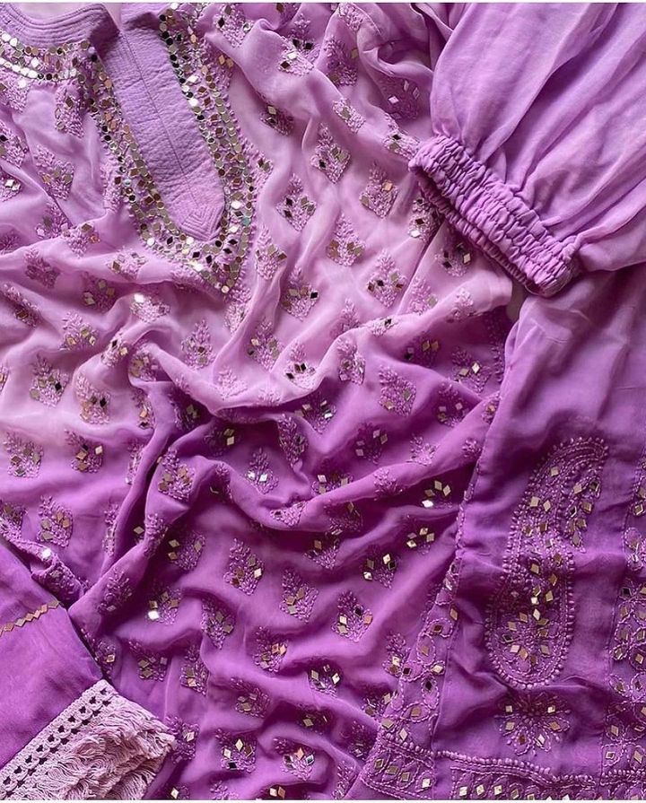 Ombre Shaded Chikankari